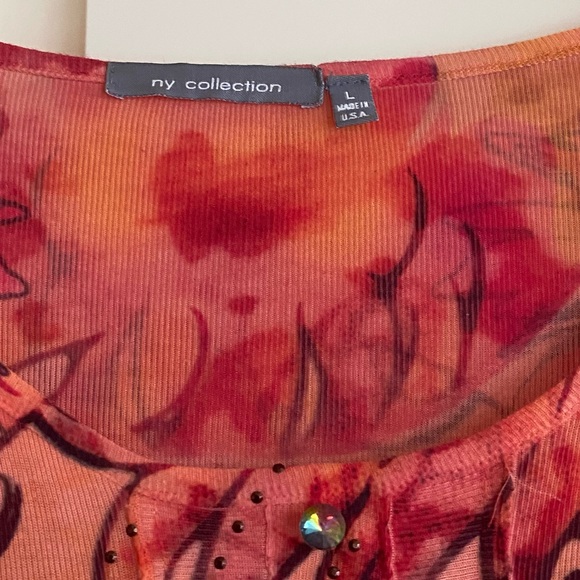 NY Collection Vibrant Artistic Long Sleeve Top - Picture 3 of 8